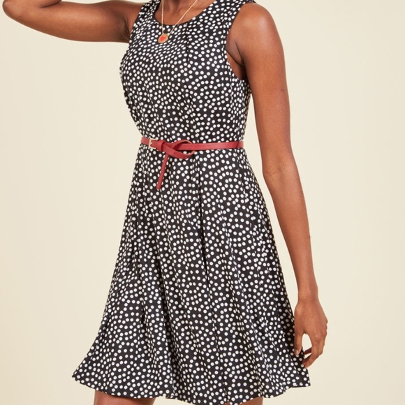 Modcloth Dresses & Skirts - Personal project A-line Dress Black Polka Dot